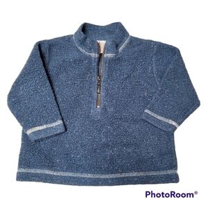Hanna Andersson Half Zip Blue Pullover 80cm 18-24m